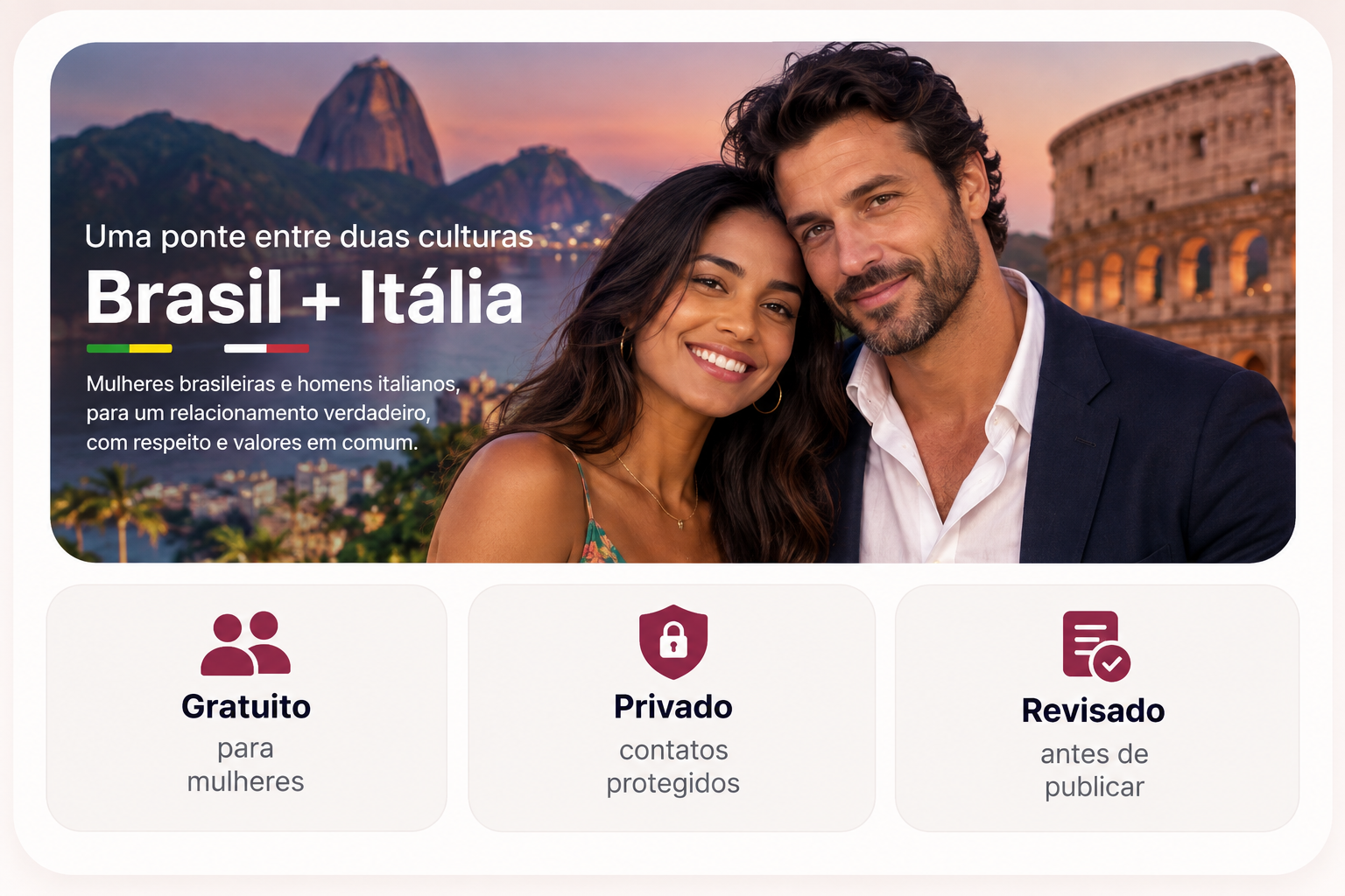 Brasil + Itália - gratuito, privado e revisado